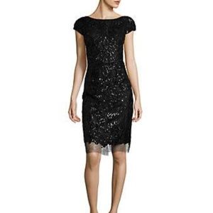 Vera Wang Sequin & Lace Cocktail Dress sz 8